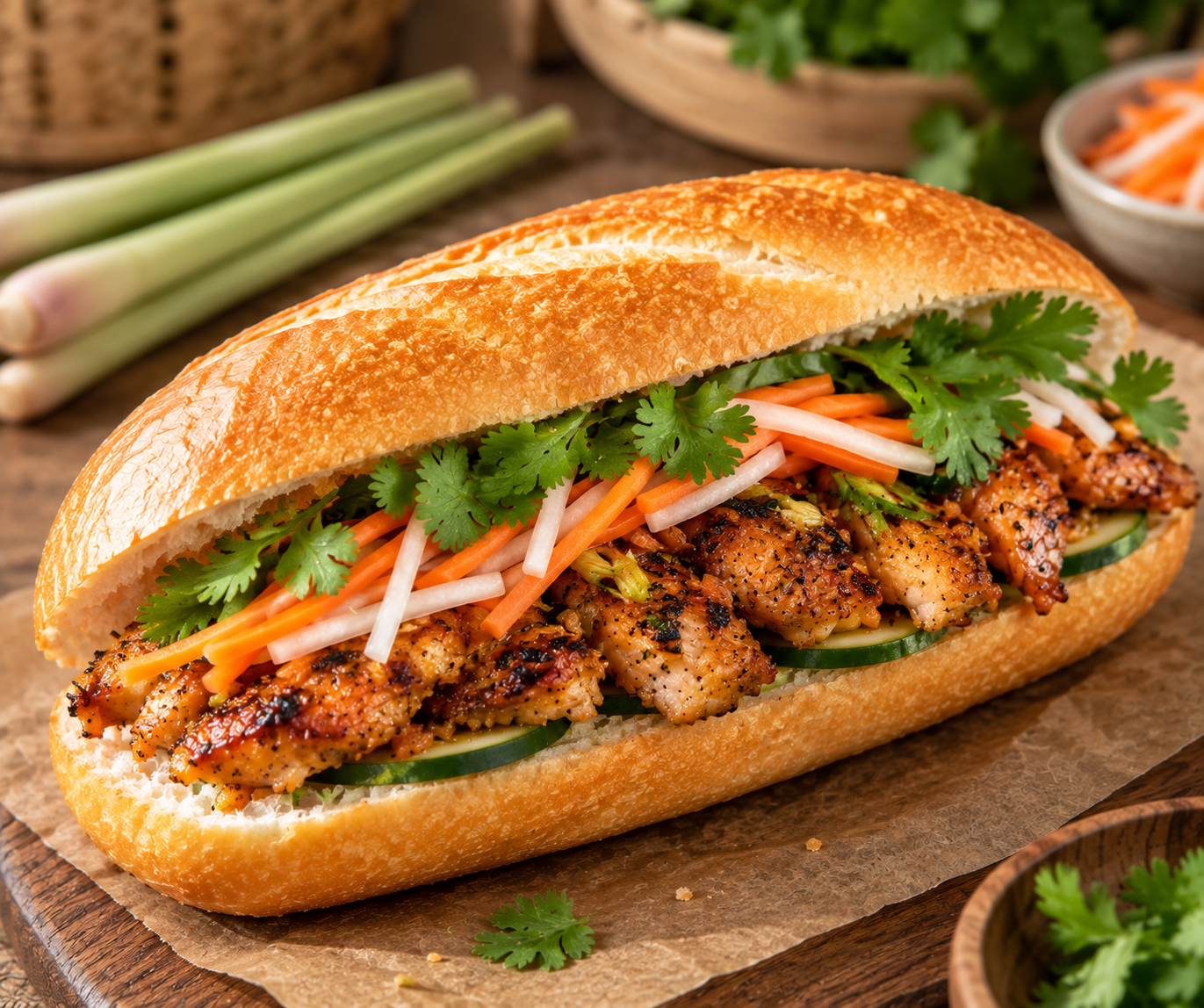 Lemongrass Chicken Banh Mi