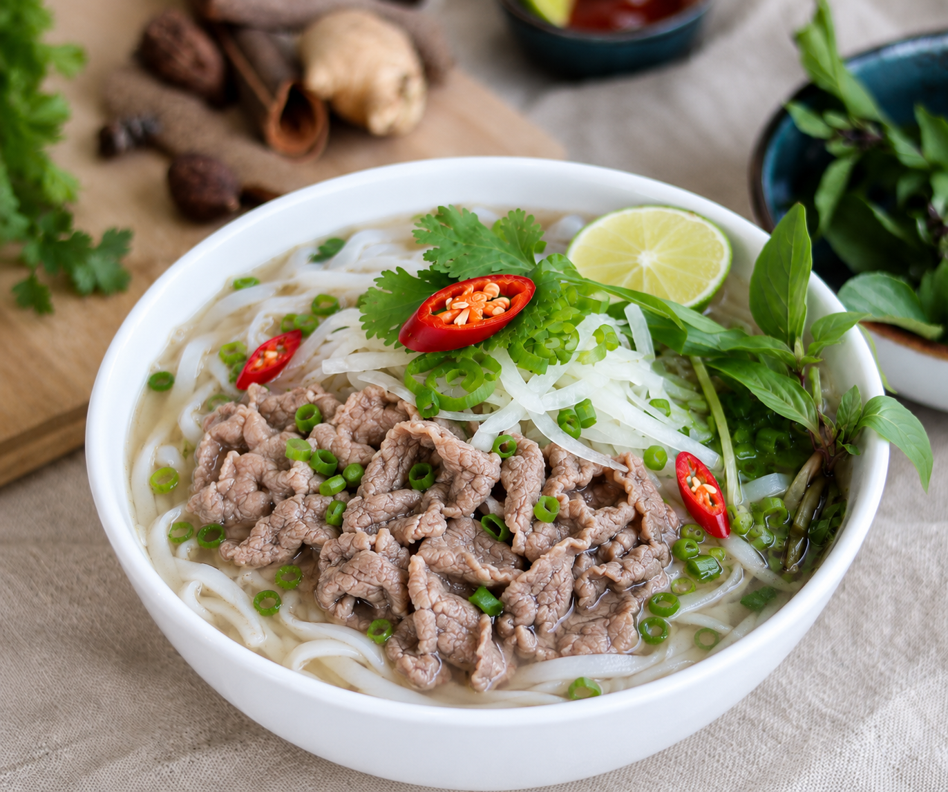 Seared Aussie beef pho